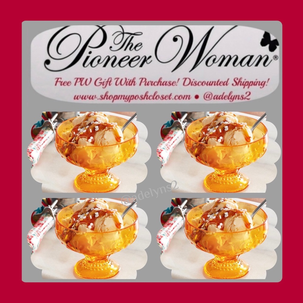 2022 🌺 New Pioneer Woman Sunny Days 10-Ounce Ice Cream Cup, Yellow, Qty 4 - Picture 6 of 11